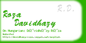 roza davidhazy business card